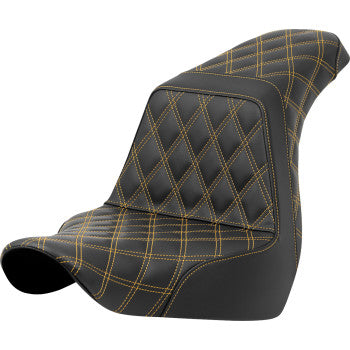 SADDLEMEN Step-Up Seat - Full Lattice Stitch - Gold Stitch - FXLR/FLSB '18-'21 A818-29-175GOL