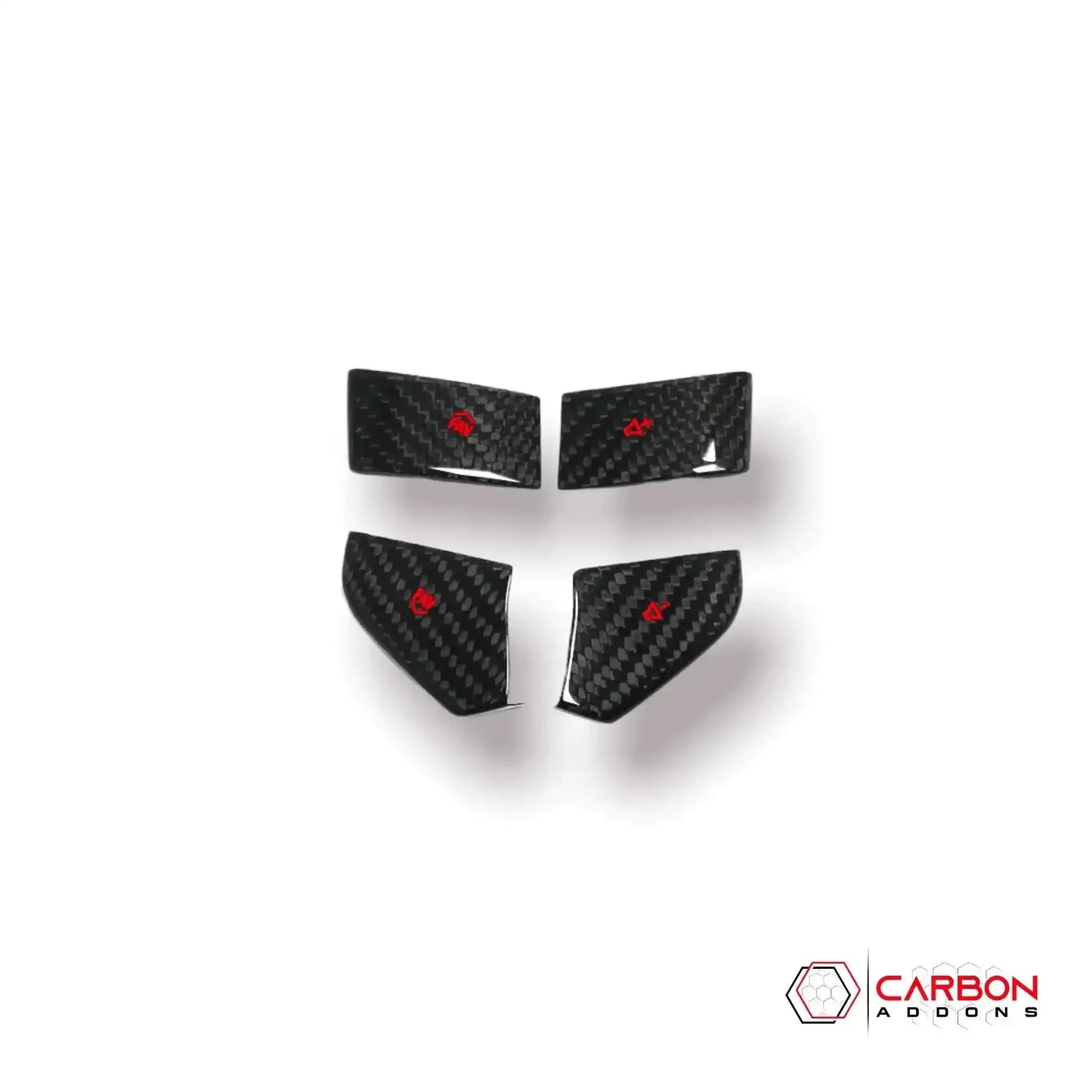 C8 Corvette Real Carbon Fiber Steering Wheel Volume Button Covers | Interior Upgrade (2020–2027)