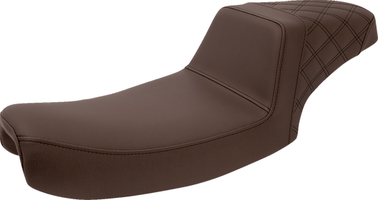 SADDLEMEN Step-Up Seat - Rear Lattice Stitch - Brown 891-04-173BR