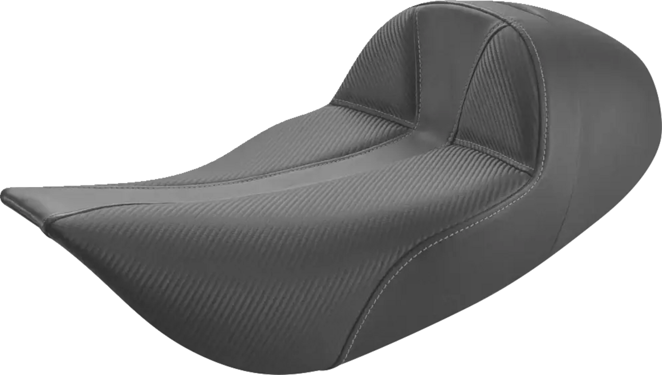 SADDLEMEN Dominator Solo Seat - Extended Reach - Stitched - Black w/ Gray Stitching - FLHR/FLHX '97-'07 897-06-0042