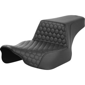 SADDLEMEN Step-Up Seat - Extended Reach - Front Honeycomb - Black Stitch - FL '23-'24 823-07-17800