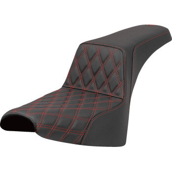 SADDLEMEN Step-Up Seat - Front Lattice Stitch - Red Stitch - FXST/FXBB '18-'25 8183017204