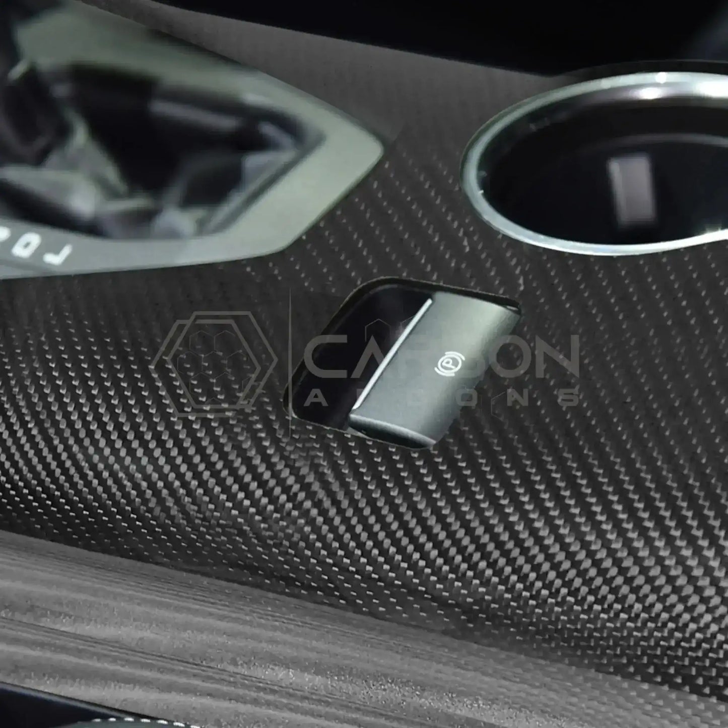 Real Carbon Fiber Center Console Trim Cover for 2024+ Ford Mustang