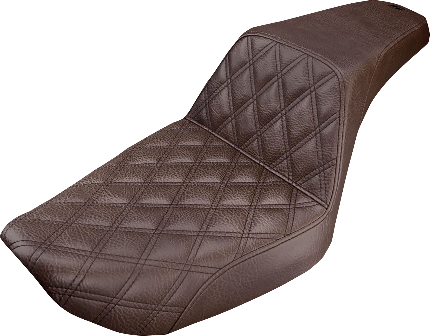 SADDLEMEN Step-Up Seat - Front Lattice Stitch - Brown - Dyna 896-04-172BR