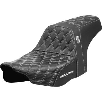 SADDLEMEN Pro Series SDC Performance Seat - White Stitching - w/o Backrest - FLT/FLH '23-'24 SC-82307D6