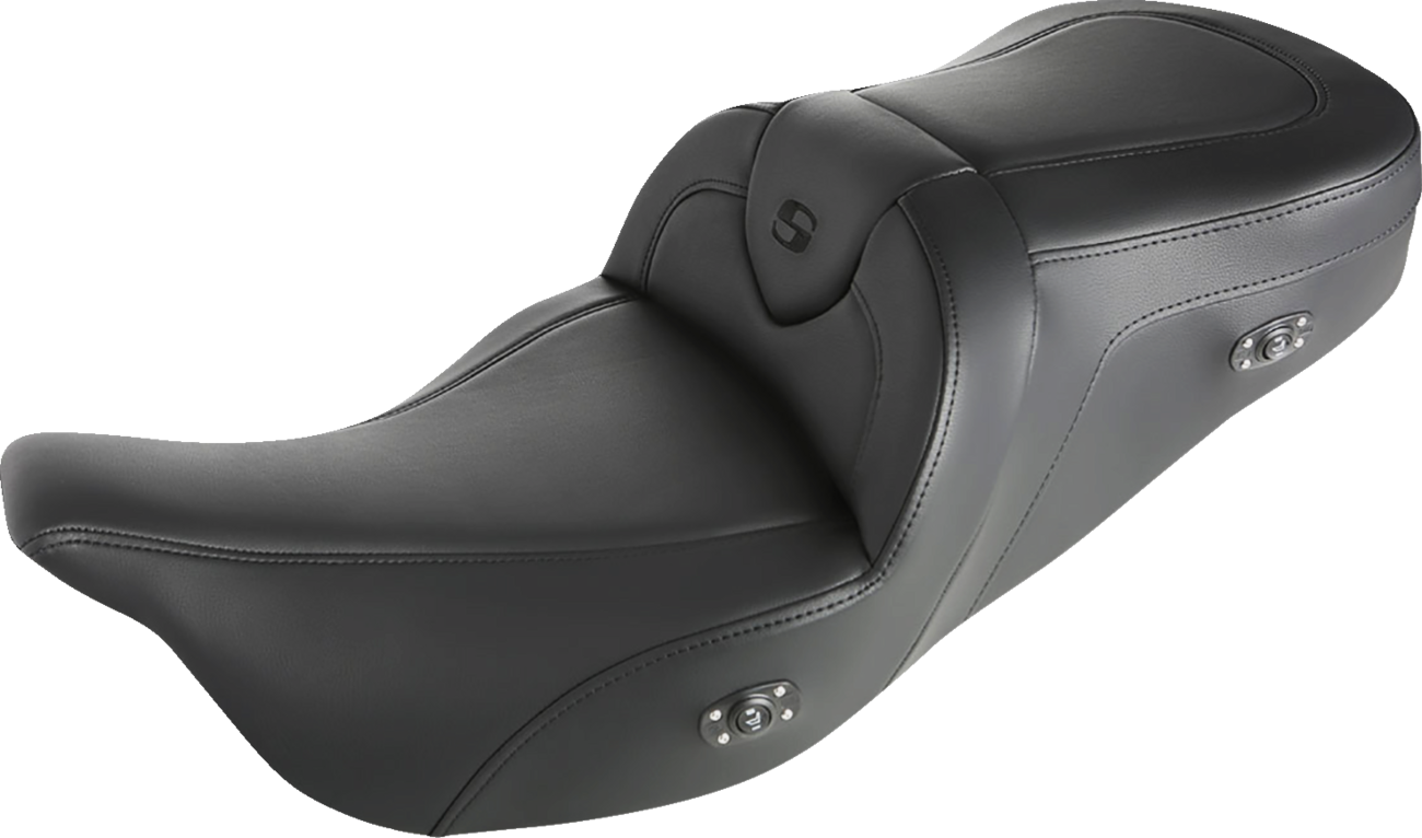 SADDLEMEN Roadsofa Standard Reach Heated Seat - Without Backrest - Black/Black Stitching 808-07B-187HCT