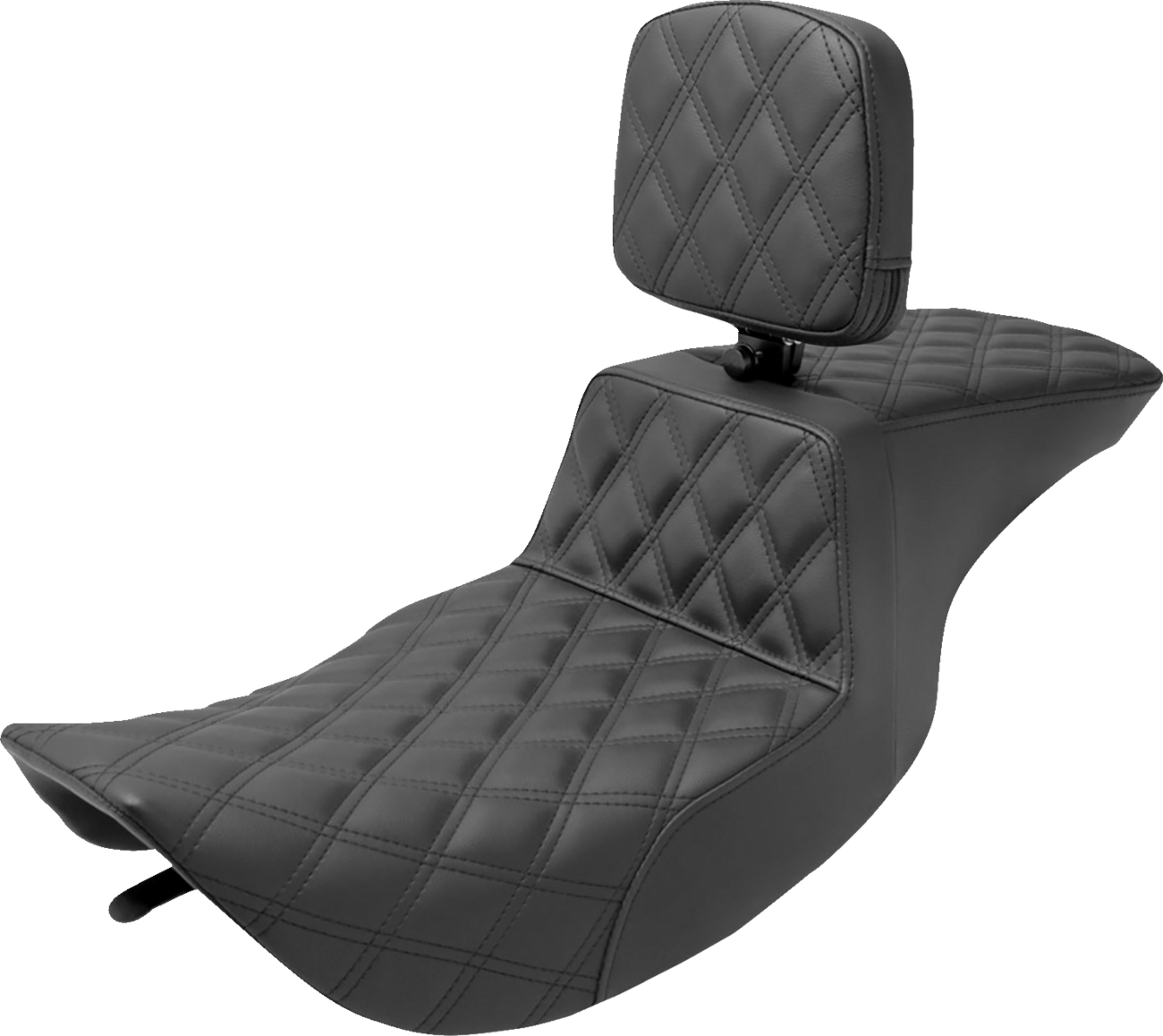 SADDLEMEN Tour Step Up Seat - Rider Backrest - Full Lattice Stitch - FLHR/FLHX '97-'07 897-06-195BR