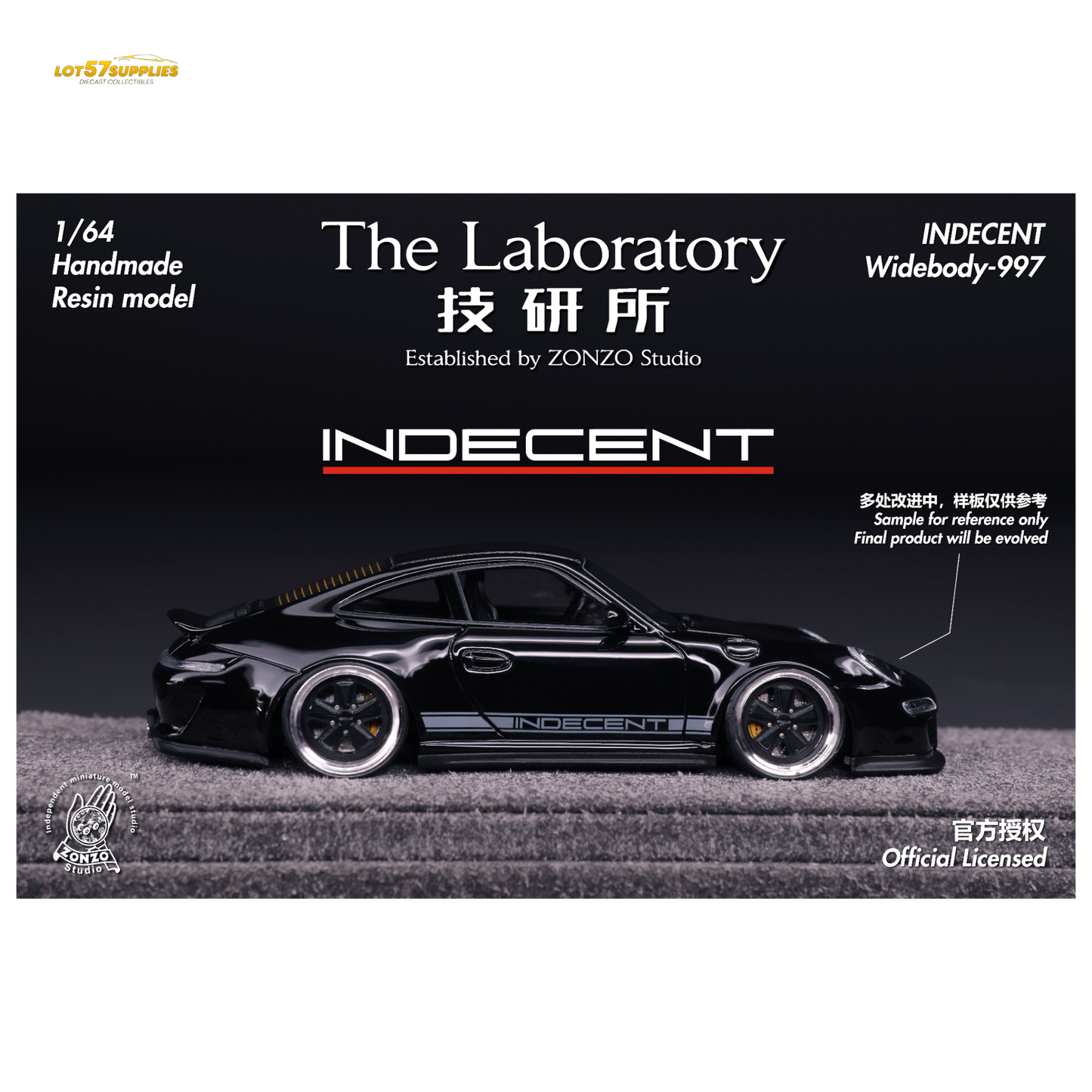 (Pre-Order) The Laboratory x ZONZO Porsche 997 Indecent - Gloss Black 1:64