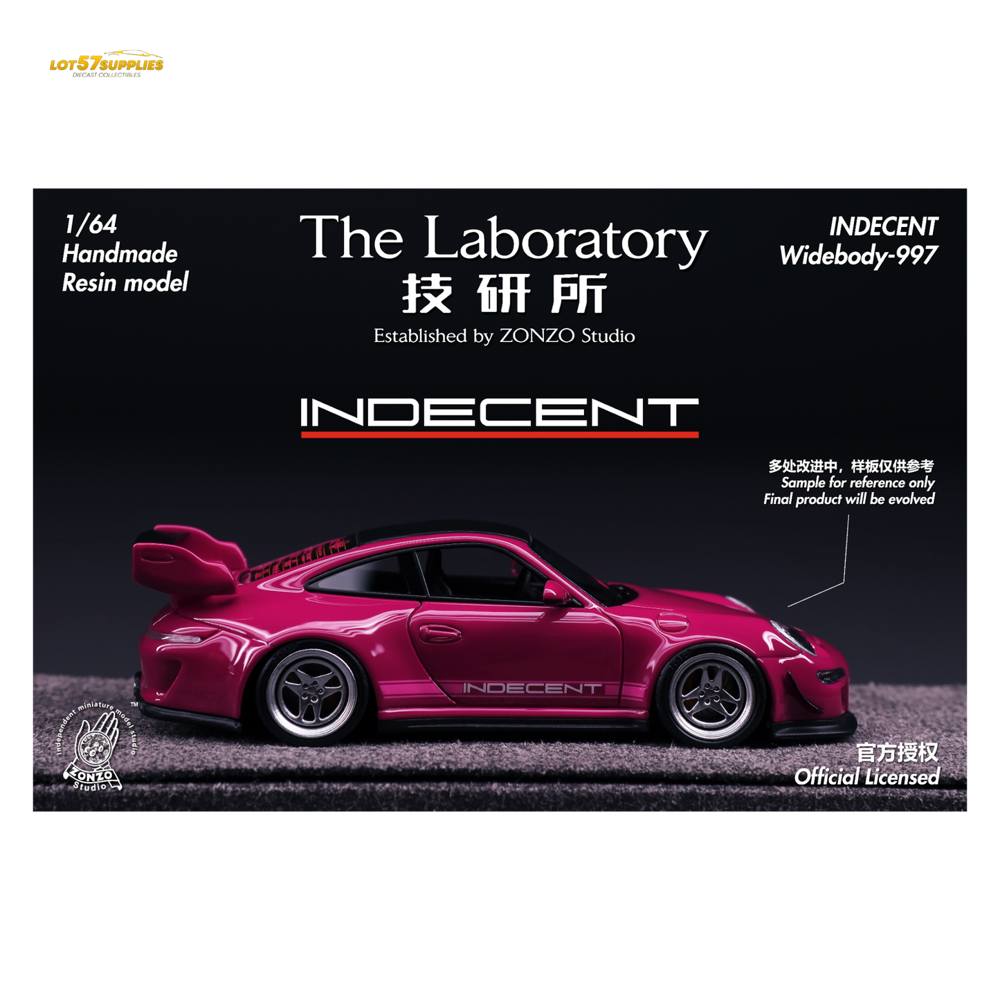 (Pre-Order) The Laboratory x ZONZO Porsche 997 Indecent - Ruby Star Pink 1:64