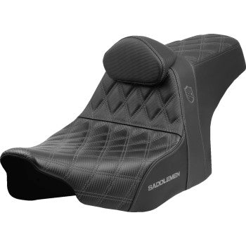 SADDLEMEN Pro Series SDC Performance Seat - Gray Stitching - w/ Backrest - FLT/FLH '23-'25 SC82307DB2