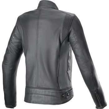 ALPINESTARS Stella Dyno Leather Jacket - Black Tar Gray/Dark Gray - XL 3113924-1296-XL