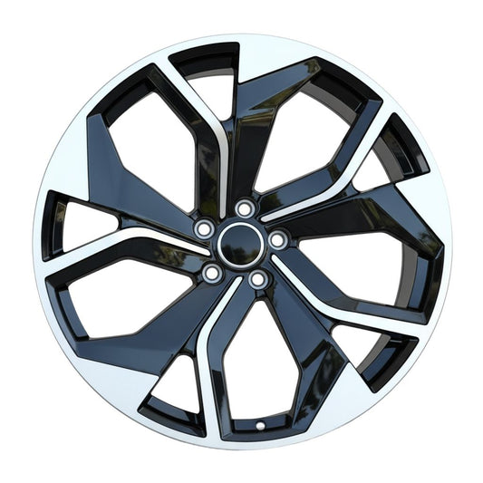 AU13 21x9.5 5x112 +26 66.6 Black Machined Face