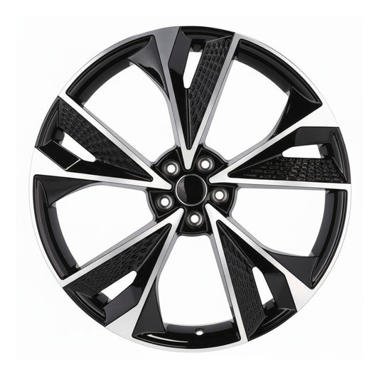 AU14 20x9 5x112 +35 66.6 Black Machined Face