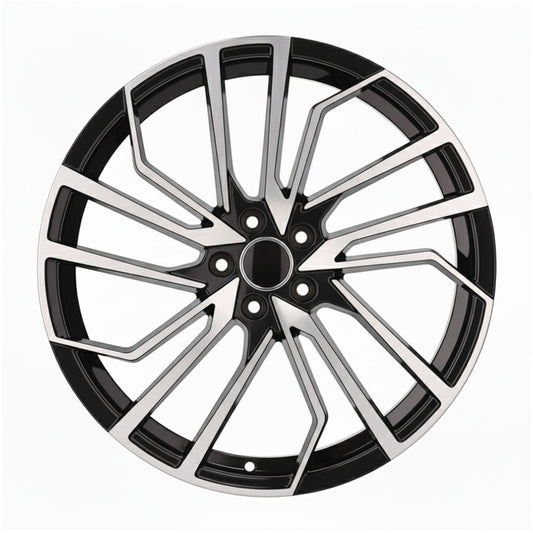 AU15 20x9 5x112 +32 66.6 Black Machined Face
