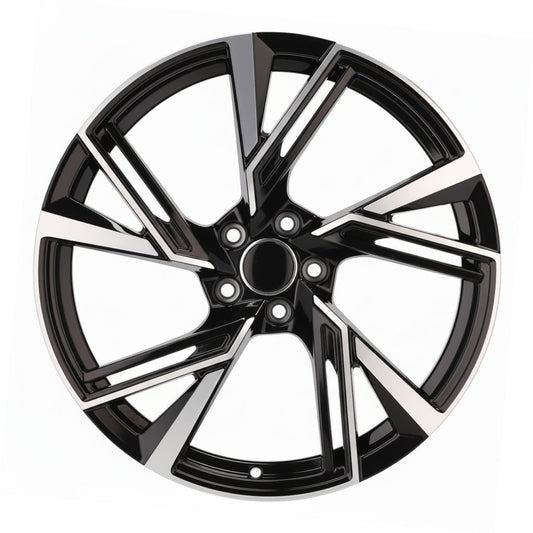 AU9 20x9 5x112 +35 66.6 Black Machined Face