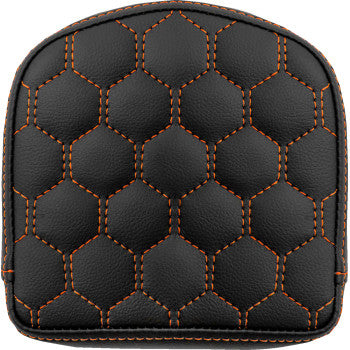 SADDLEMEN RoadSofa™ Sissy Bar Pad - Honeycomb - Orange Stitching 040849ORA