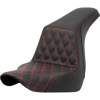 SADDLEMEN Step-Up Seat - Front Lattice Stitch - Red Stitch - FXLR/FLSB '18-'21 A818-29-172RED