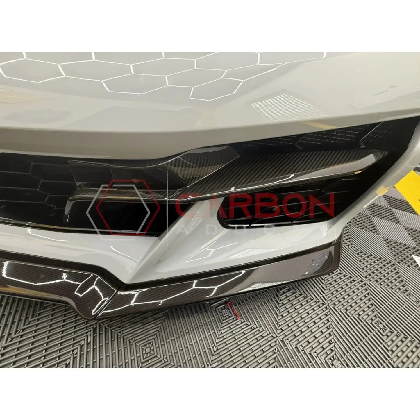C8 Corvette Z06 Real Carbon Fiber Front Bumper Grille Trims | Cover or Direct Replacement (2023+)