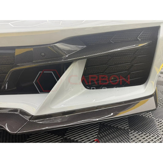 C8 Corvette Z06 Real Carbon Fiber Front Bumper Grille Trims | Cover or Direct Replacement (2023+)