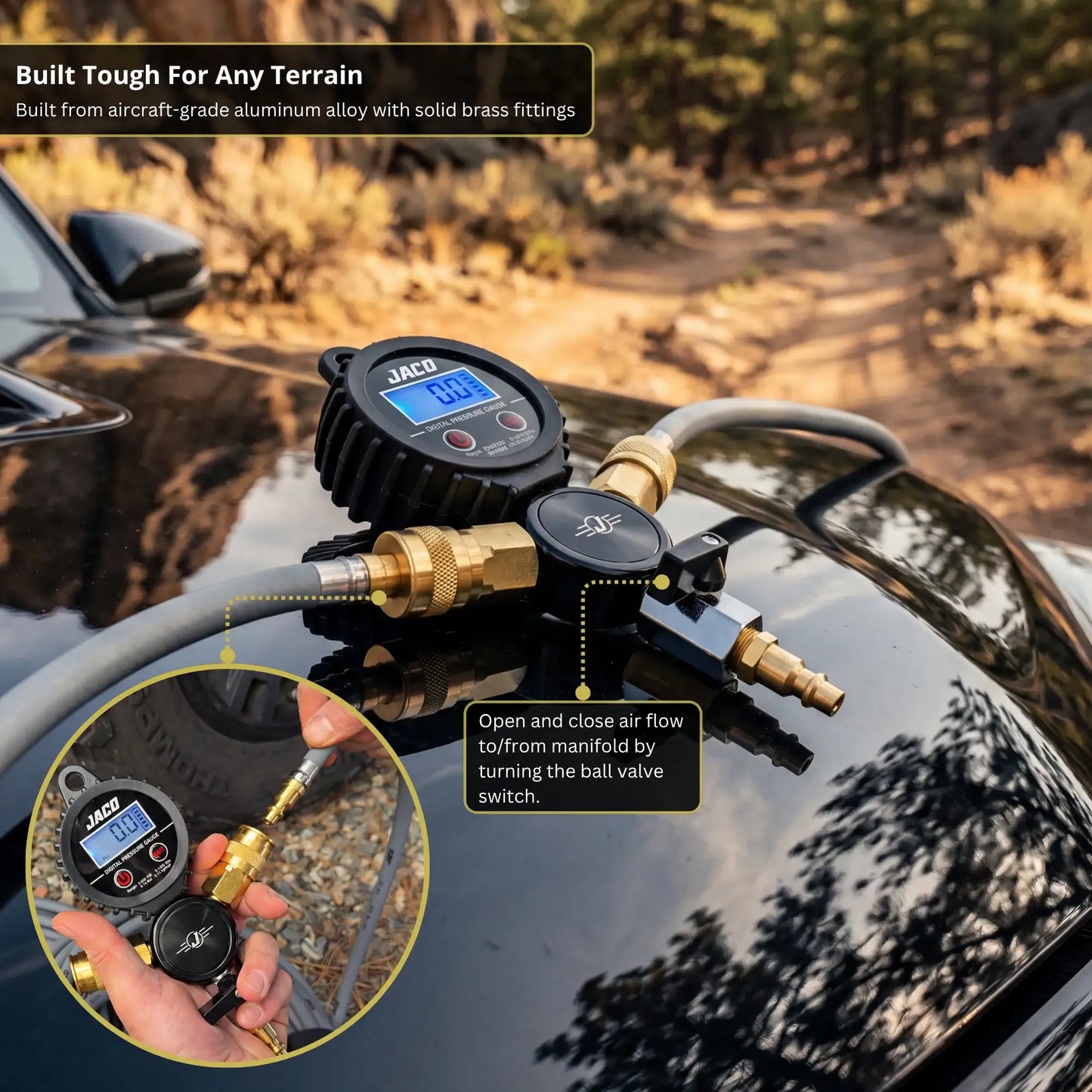 Rapid 4-Tire Inflation/Deflation System with Lightning™ Air Chucks | Multi-Tire Inflator/Deflator 4-Way Hose Kit for Off Road 4x4