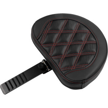 SADDLEMEN Roadsofa™ Extended Reach Seat - with Backrest - Lattice Stitch - Red Stitch - FLTR/FLHX '23-'24 823-07-207B4
