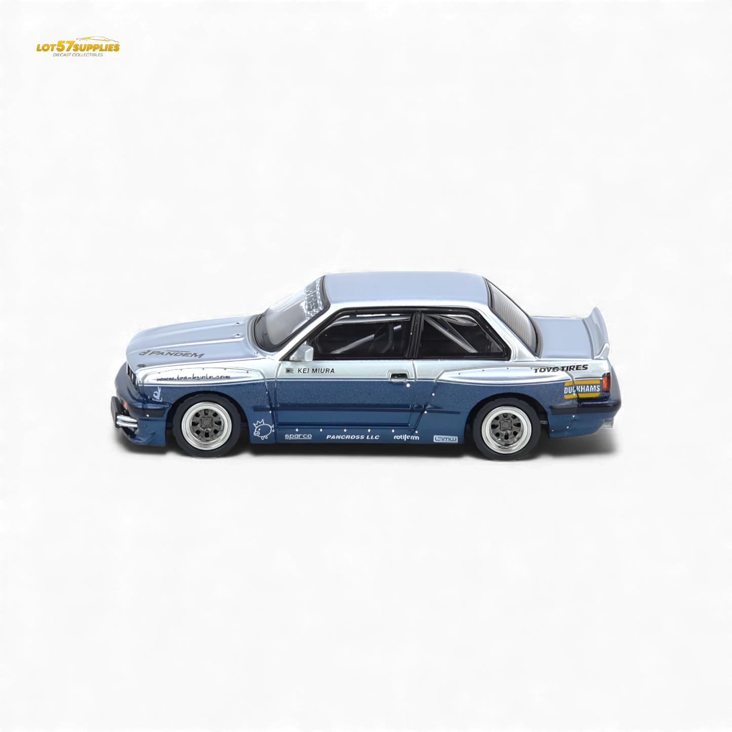 (Pre-Order) INNO64 PANDEM E30 M3 - Silver/Blue 1:64