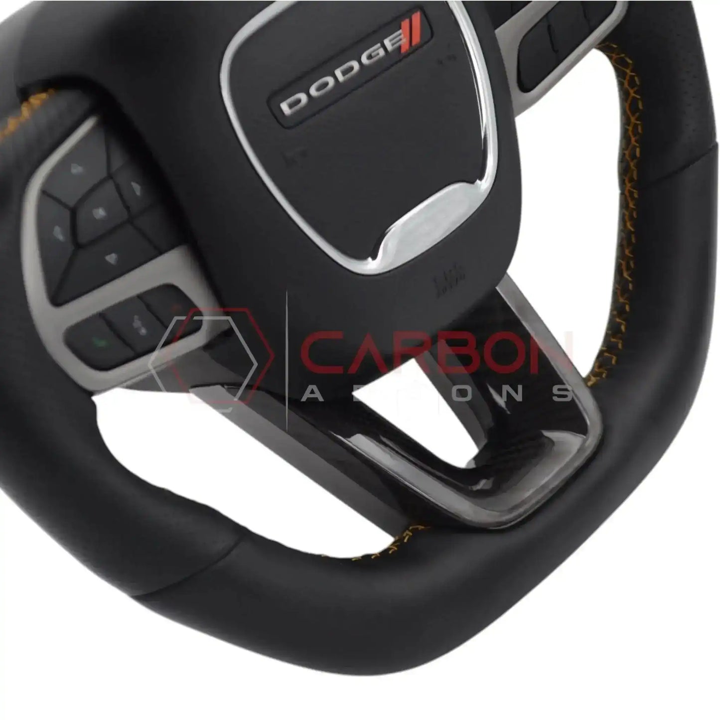 Dodge Charger Challenger Durango 2015+ Carbon Fiber Flat Bottom Lower Steering Wheel Trim Cover