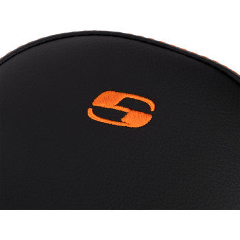 SADDLEMEN Step-Up Seat - Front Lattice Stitch - Orange Stitch - FLH/FLT '08-'23 A808-07B-172ORA