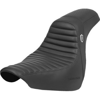 SADDLEMEN Pro Series SDC Performance Seat - w/o Backrest - Tuck-n-Roll/Carbon Fiber - Gripper - FL/FX '18-'24 SC81829T