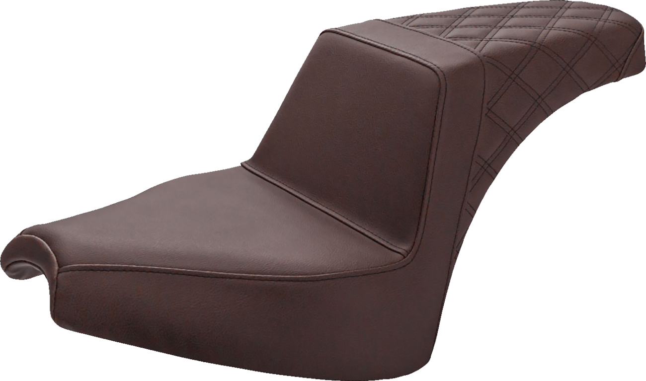 SADDLEMEN Step Up Seat - Front Smooth/Rear Lattice - Brown - Chief I21-04-173BR