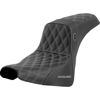 SADDLEMEN Pro Series SDC Performance Seat - without Backrest - Silver Stitch - FXBB/FXST '18-'23 SC81830SIL