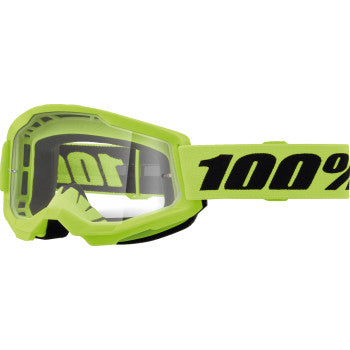 100% Strata 2 Junior Goggle - Neon Yellow - Clear 50031-00010