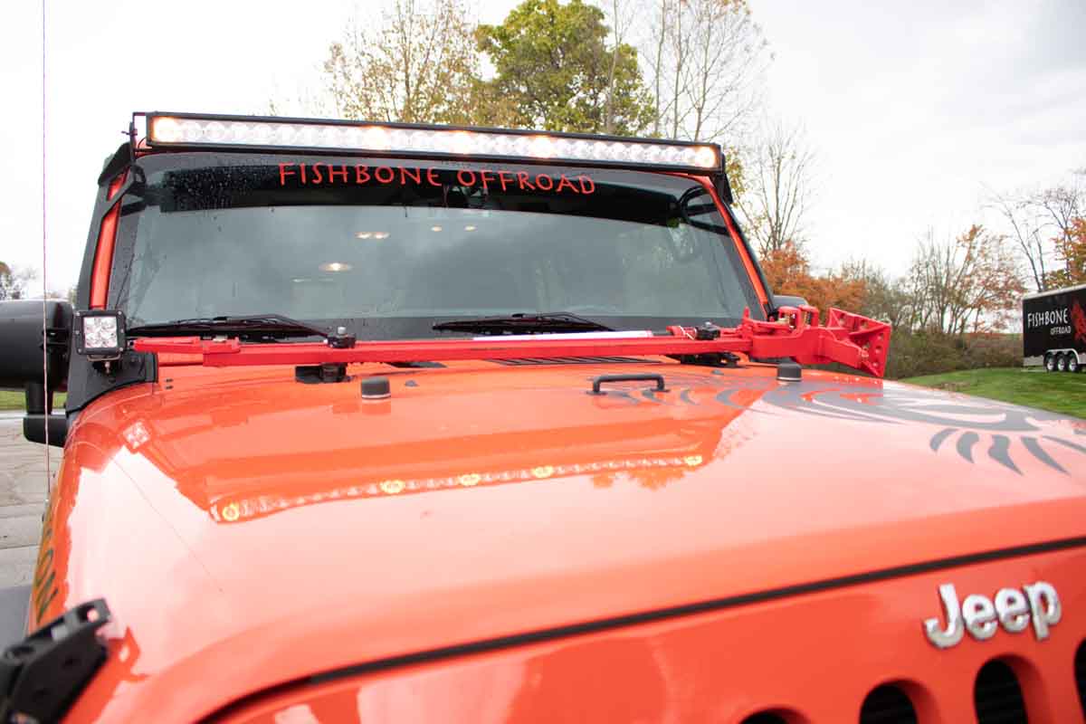 Fishbone Offroad Hi-Lift Jack Hood Mount for 2007 & Up Jeep Wrangler/Gladiator FB31317