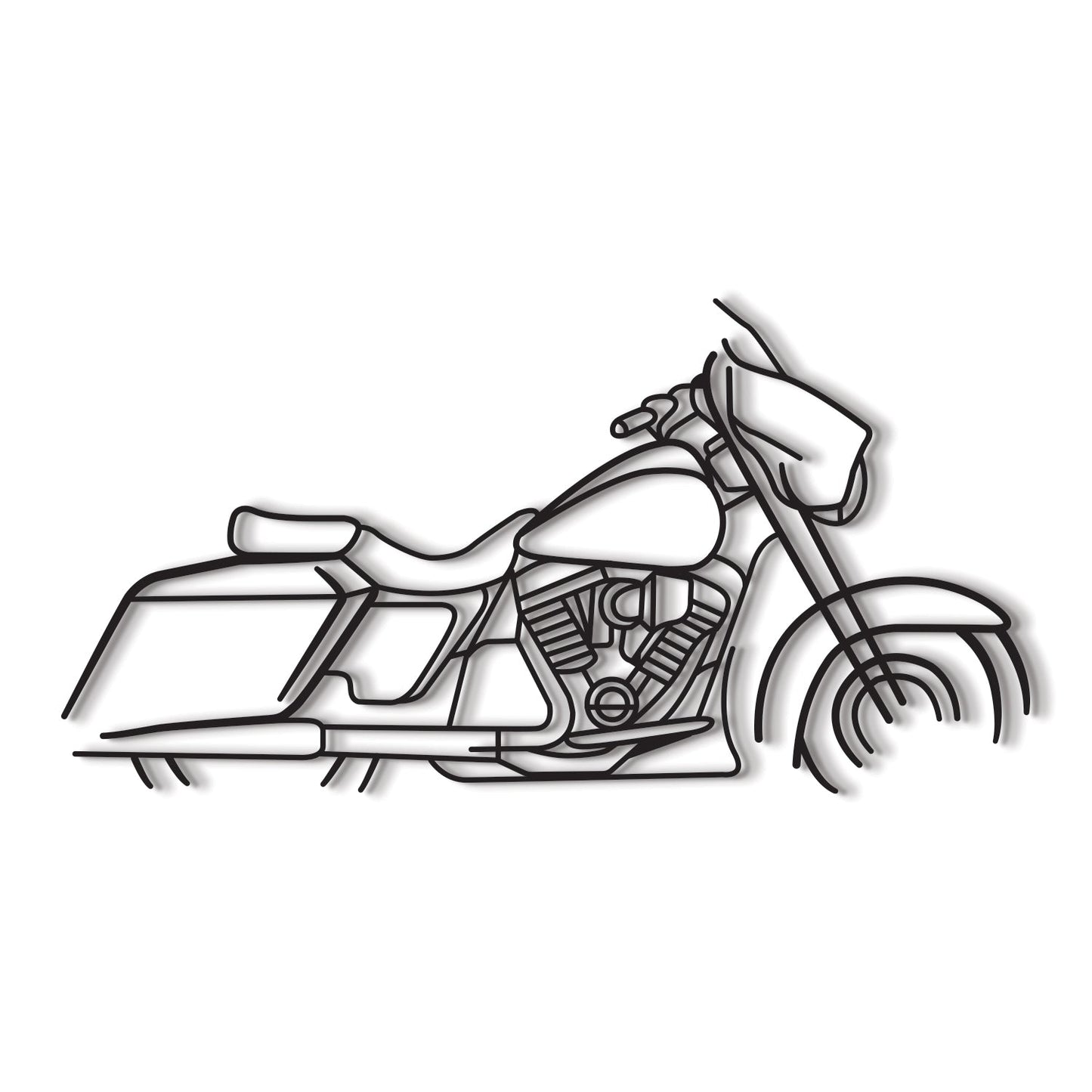 Harley Davidson Street Glide Metal Motorcycle Silhouette Wall Art - MT1094