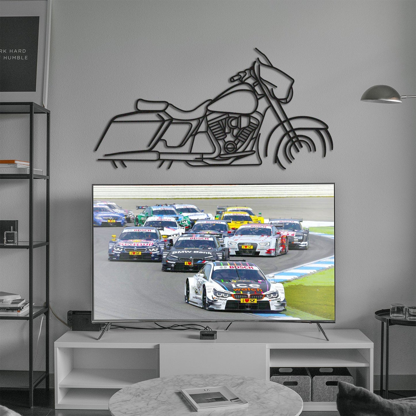 Harley Davidson Street Glide Metal Motorcycle Silhouette Wall Art - MT1094