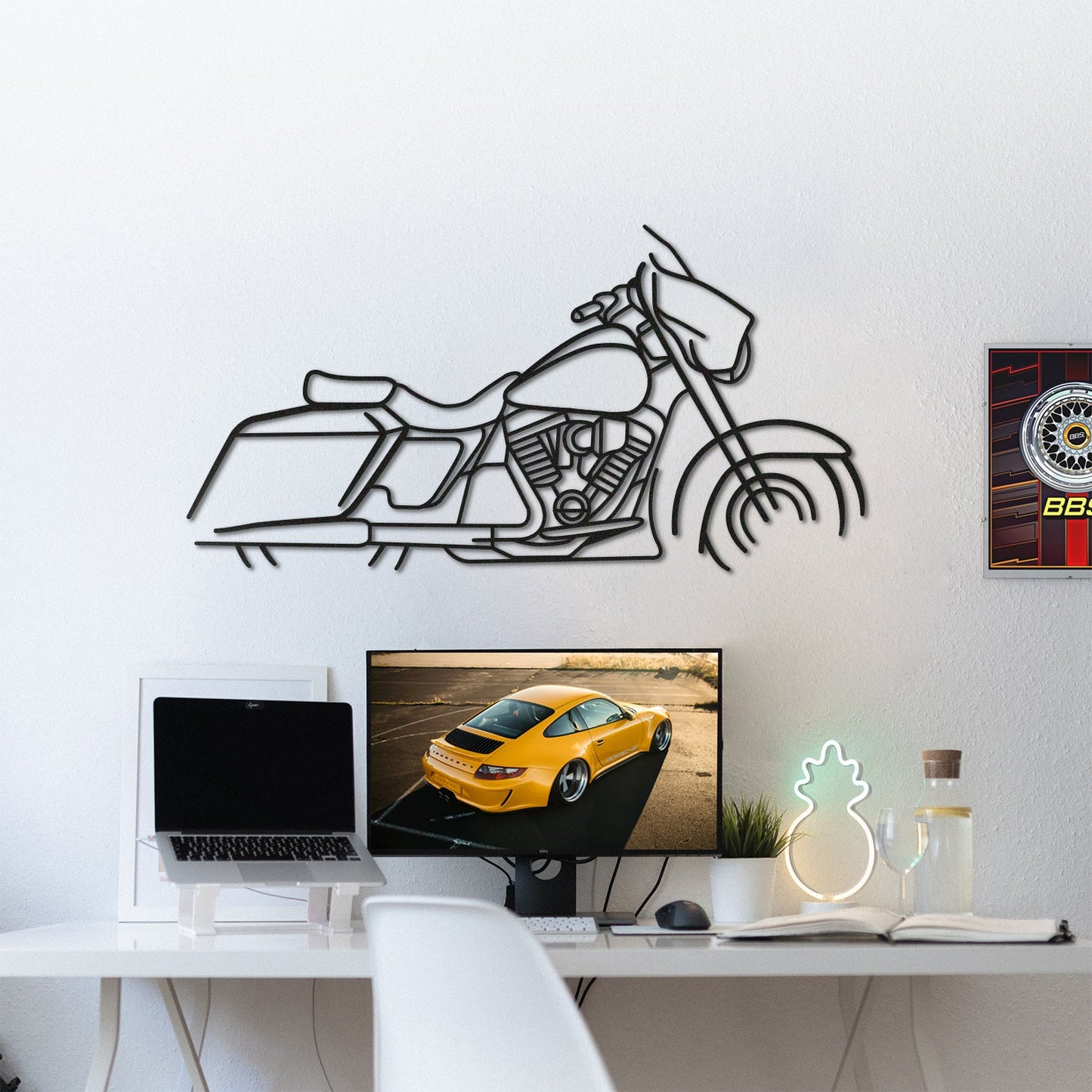 Harley Davidson Street Glide Metal Motorcycle Silhouette Wall Art - MT1094