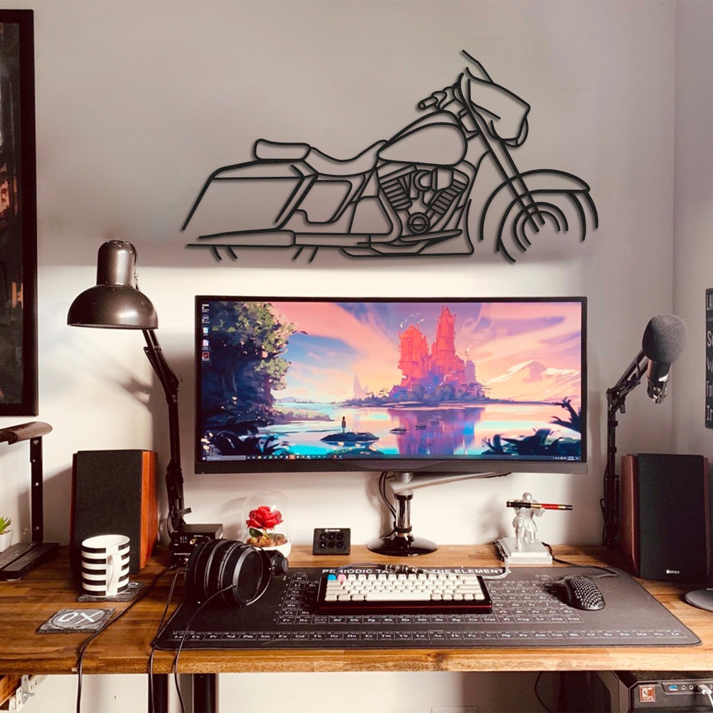 Harley Davidson Street Glide Metal Motorcycle Silhouette Wall Art - MT1094