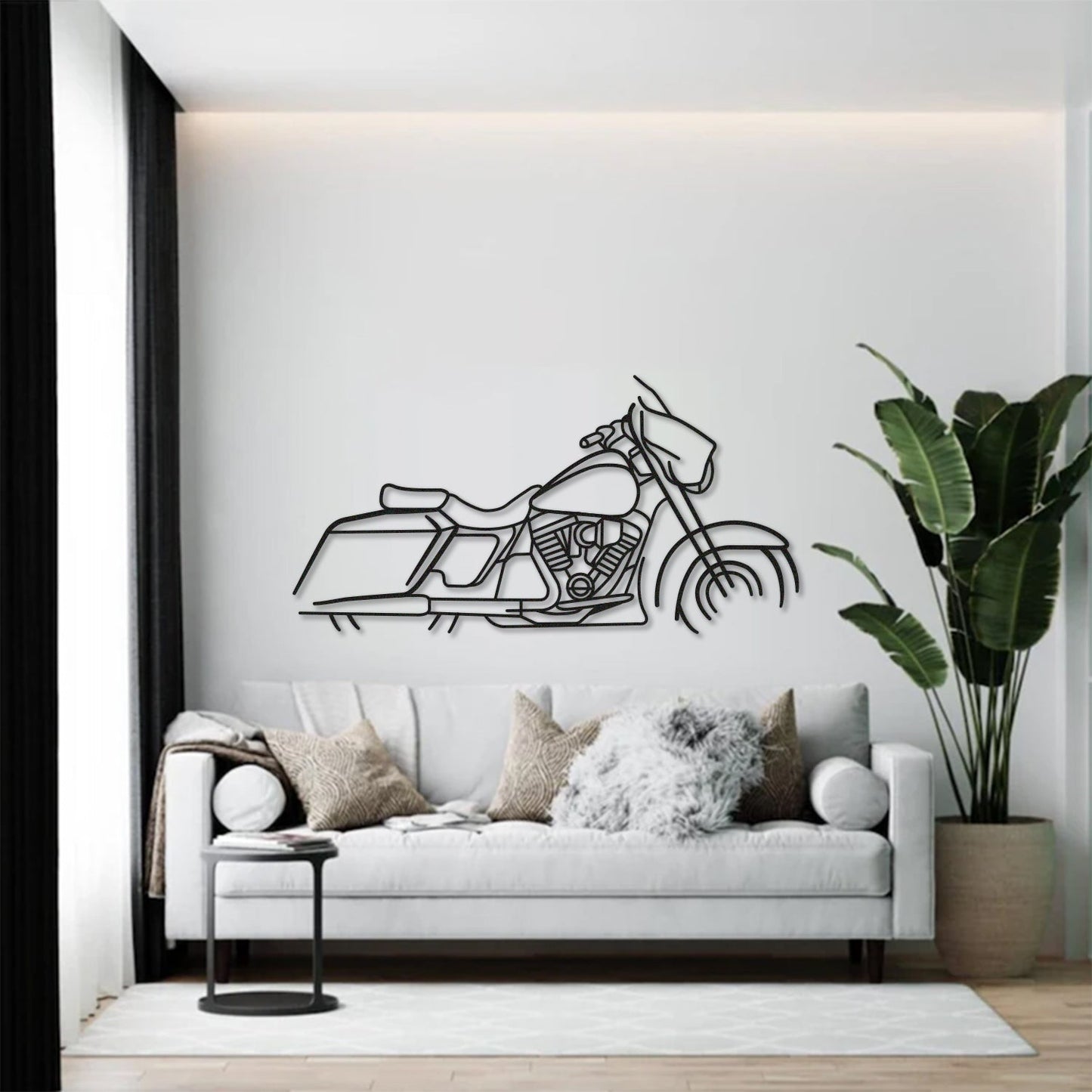 Harley Davidson Street Glide Metal Motorcycle Silhouette Wall Art - MT1094