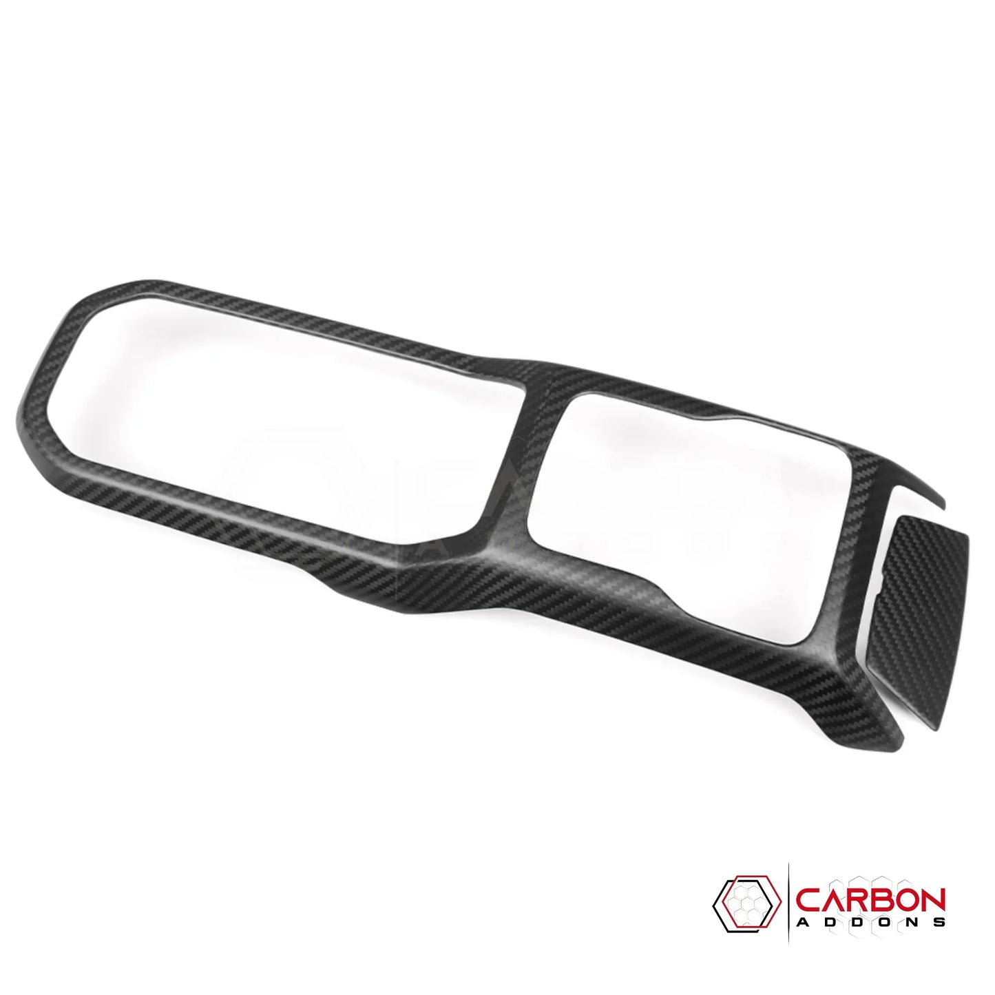 Jeep Gladiator JT & Wrangler JL Center Console Gear Shift Panel Trim – Real Dry Carbon Fiber (Glossy or Matte) 2020–Current
