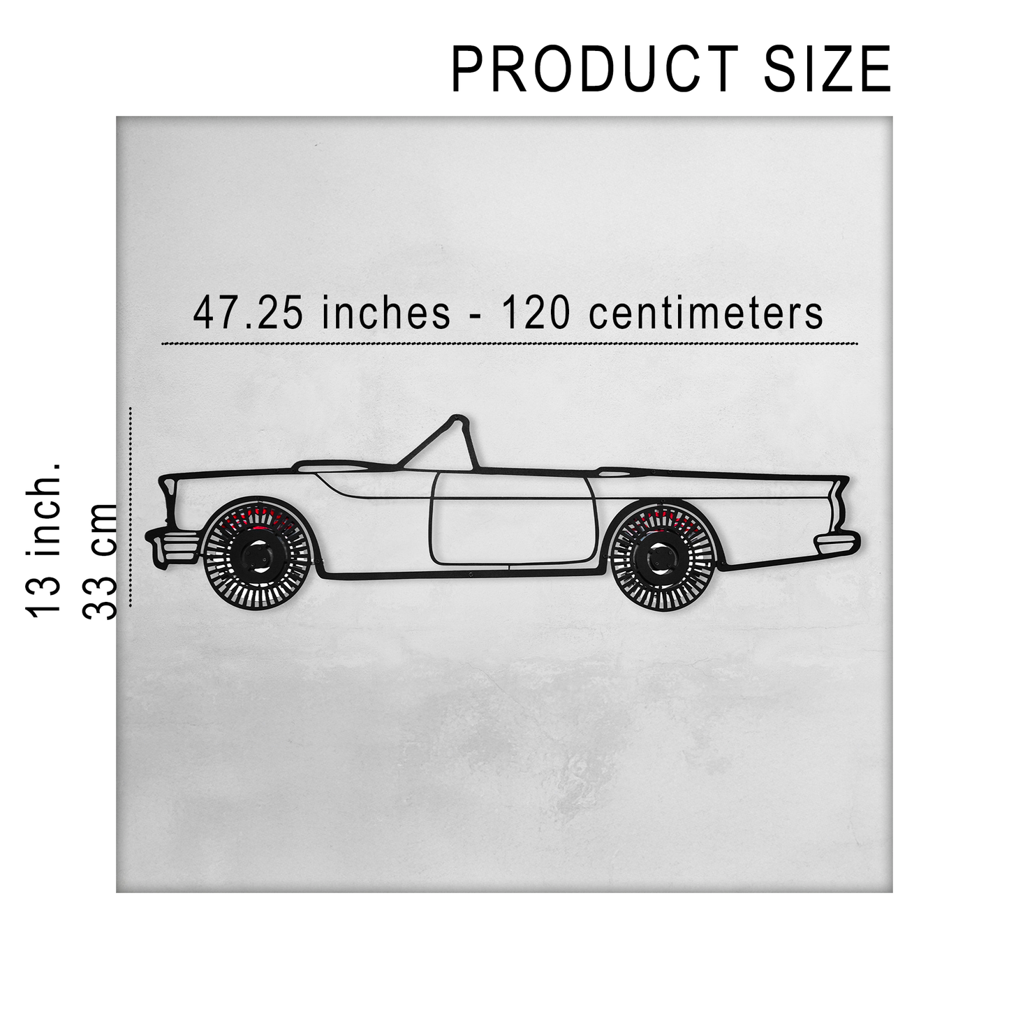 1957 Ford Thunderbird Wall Art β Classic Convertible Steel Silhouette-KAFMEKA027