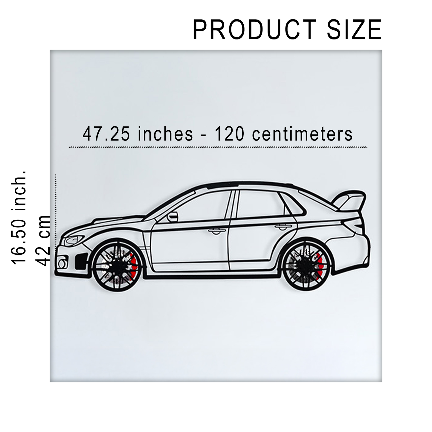 Subaru Impreza Wall Art β Rally Legend Steel Silhouette with Spinning Wheels-KAFMEKA042