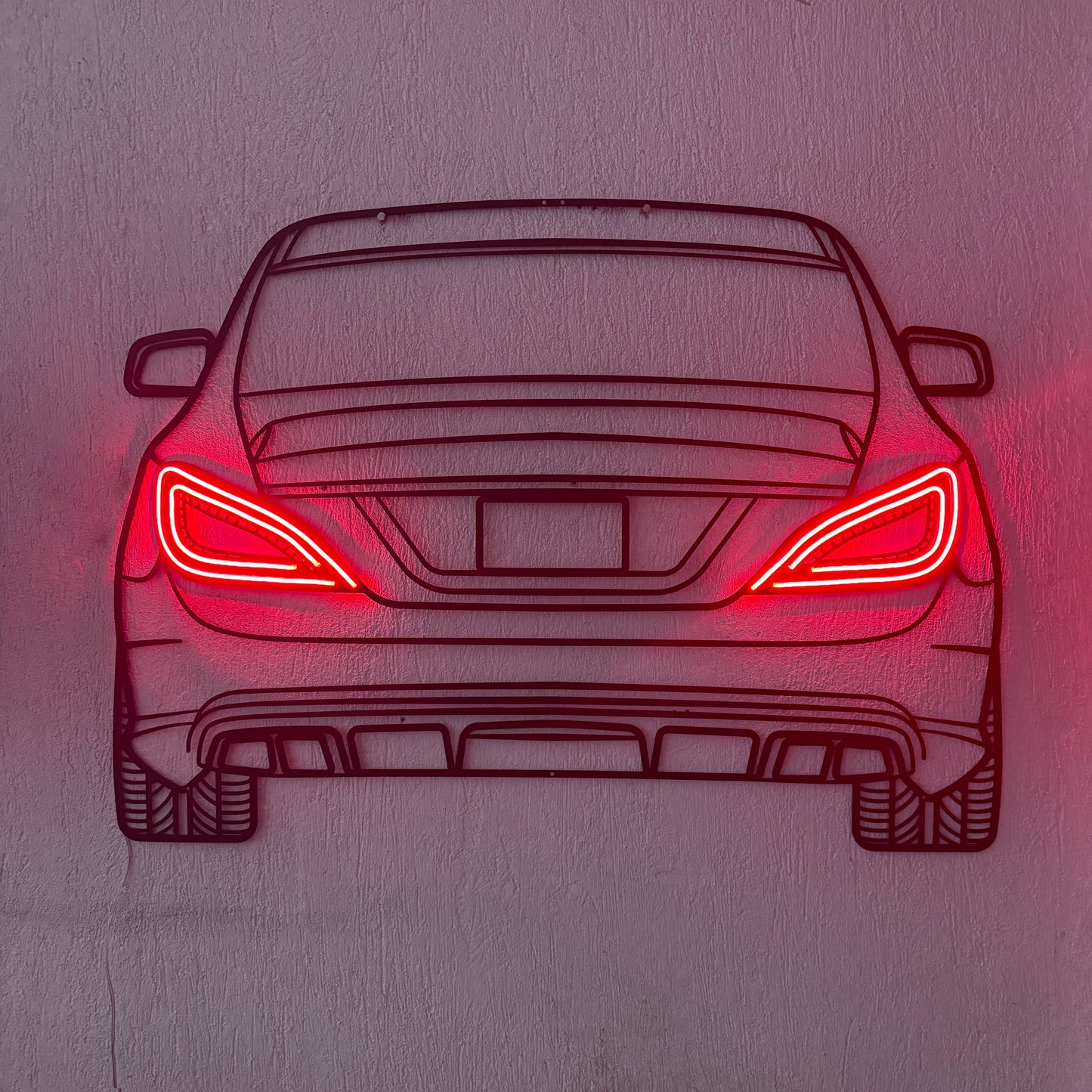 CLS AMG 63 Back View Metal Neon Car Wall Art - MTN0077