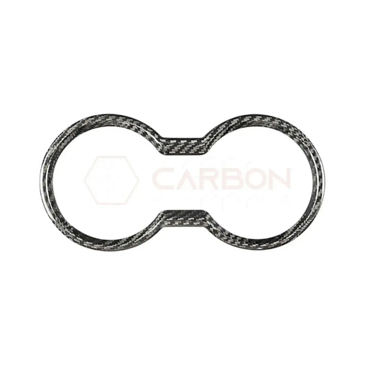 Real Carbon Fiber Cup Holder Trim Cover for 2024+ Ford Mustang