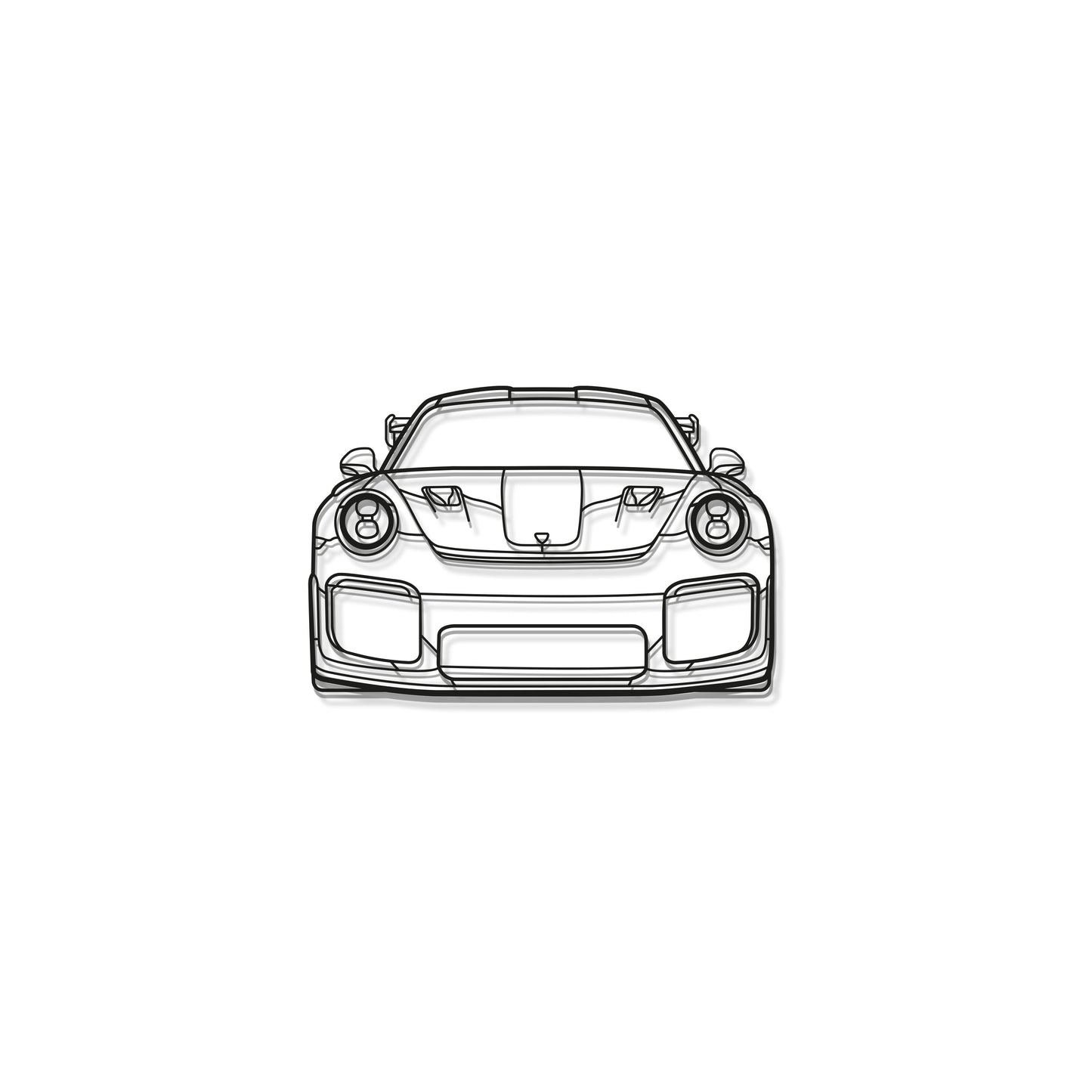 911 GT2 RS Model 991 Front Metal Car Wall Art - MT0848