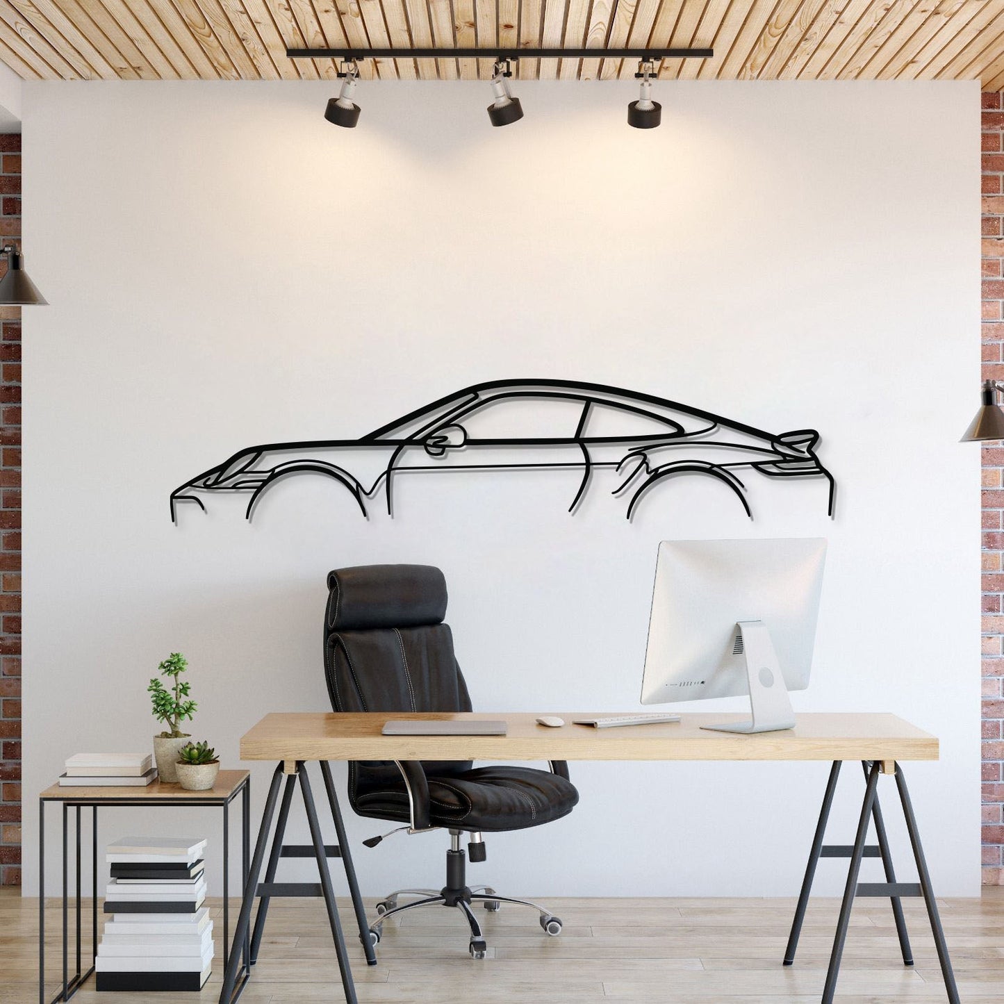 911 Turbo S Model 992 Metal Car Wall Art - MT0878