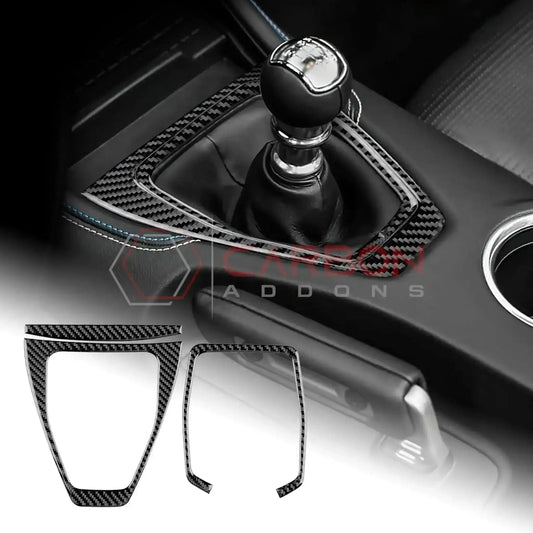 Real Carbon Fiber Gear Shifter Trim Overlay for 2024+ Ford Mustang