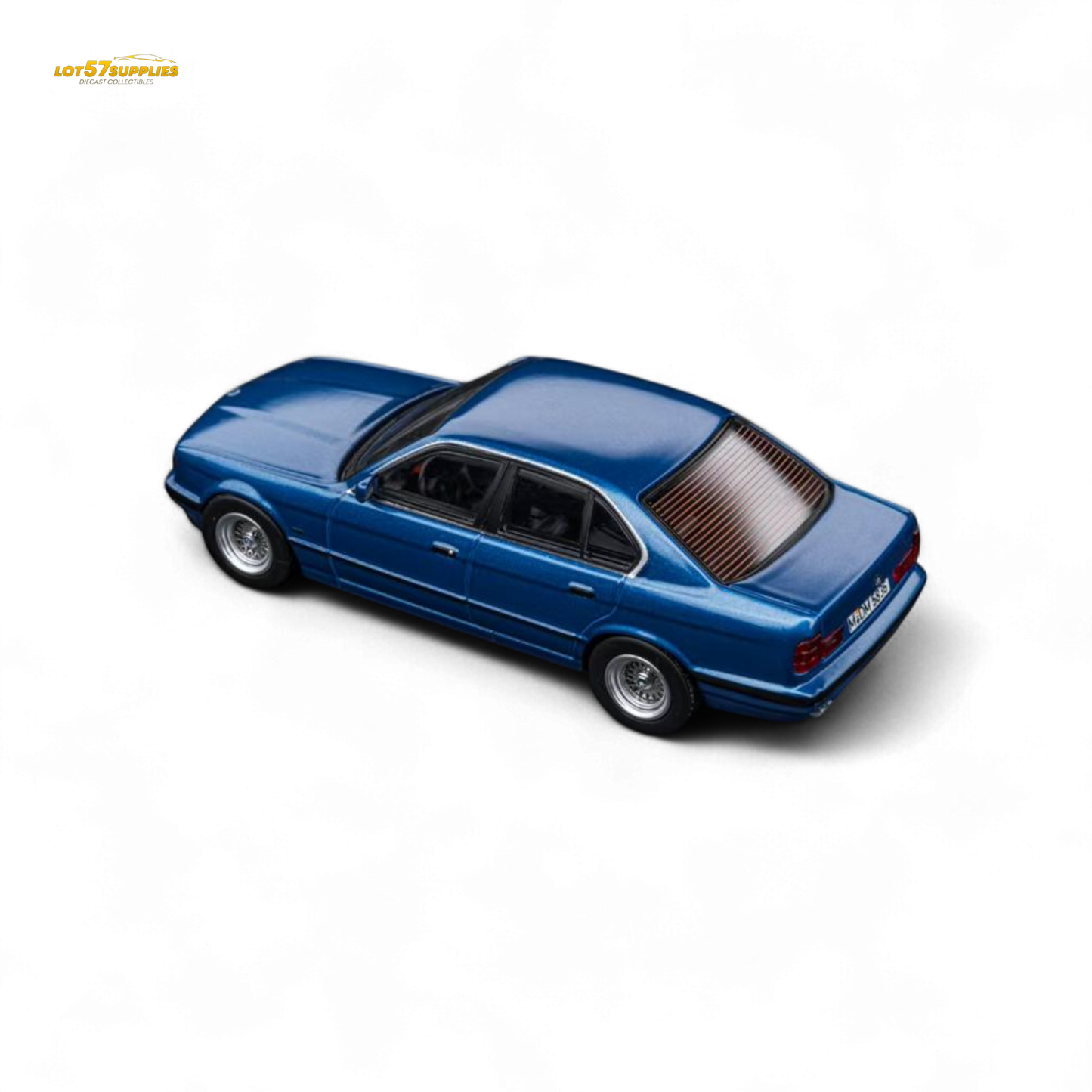 (Pre-Order) DCM BMW E34 5-Series Sedan - Avis Metallic Blue 1:64
