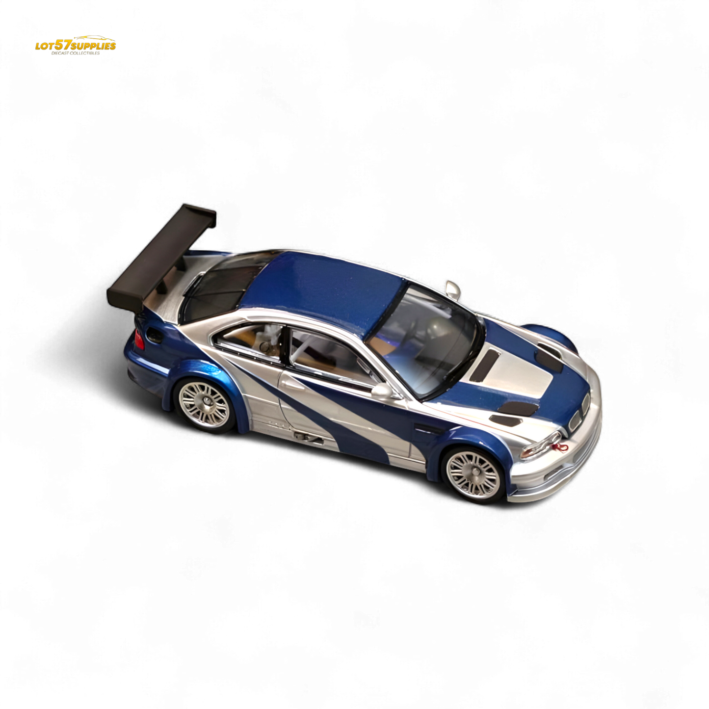 (Pre-Order) Ghost Player BMW E46 M3 GTR - Silver Blue Classic NFS Livery 1:64