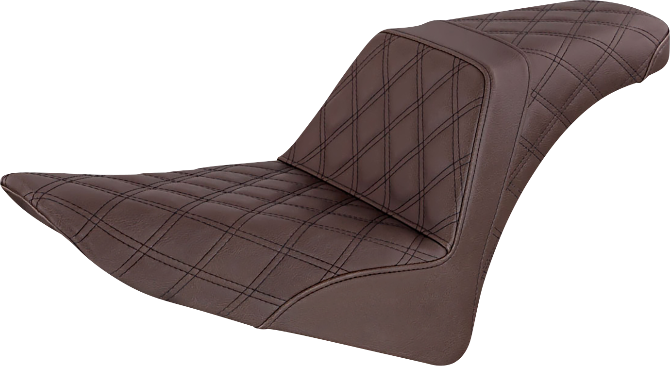 SADDLEMEN Step-Up Seat - Full Lattice Stitch - Brown - FLS 812-26-175BR