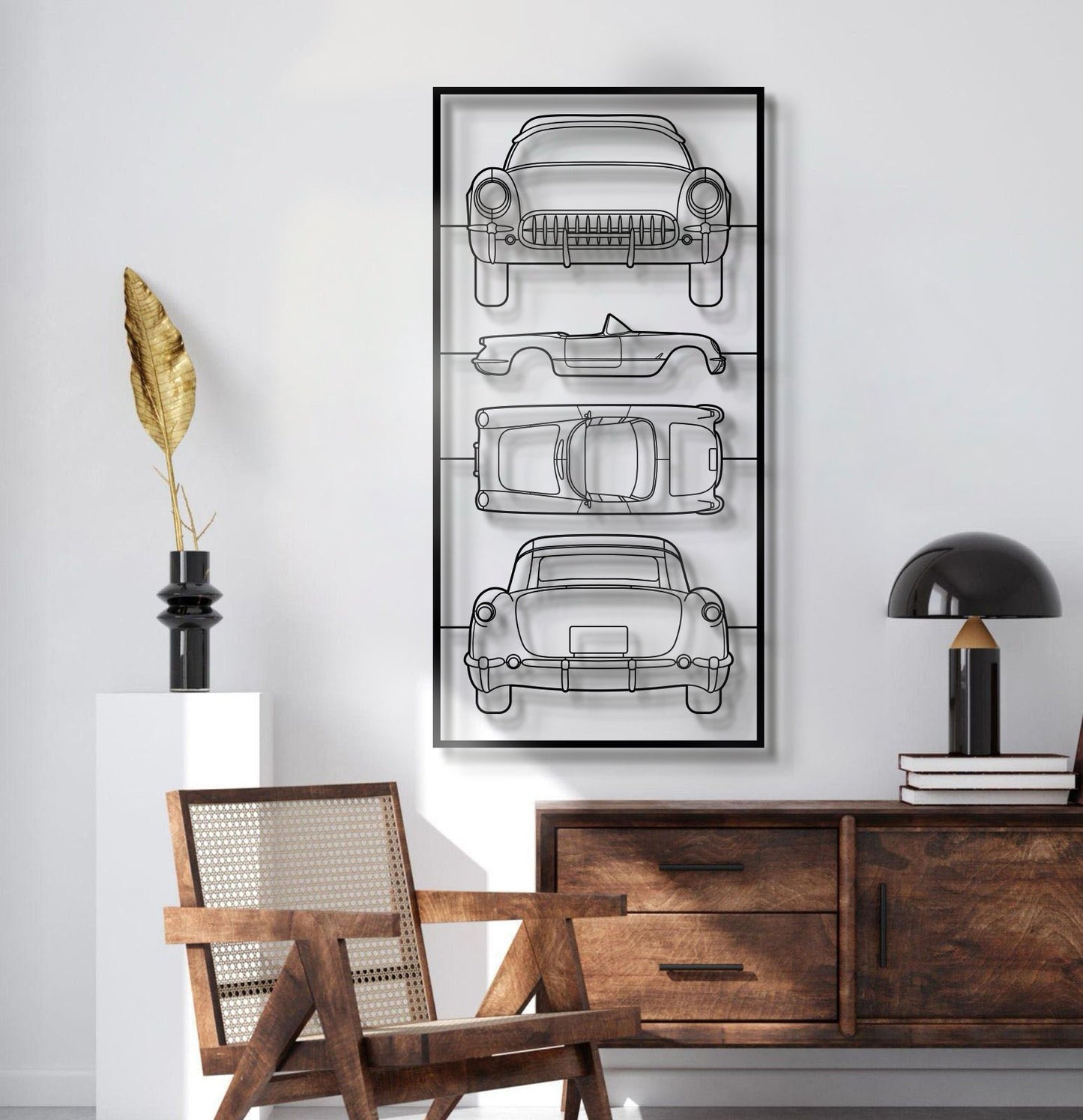1953 Corvette C1 Quad Profile Metal Frame Silhouette - MT1442